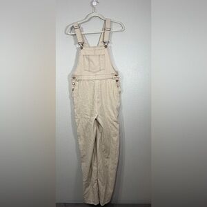 NWT Gary Bandit Overall Jumpsuit Adjustable Straps Side Button Brown Tan Women S